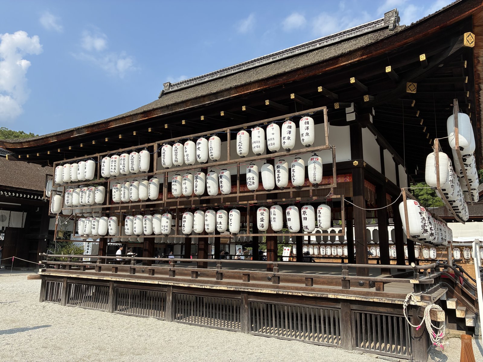 下鴨神社 提灯が並ぶ橋殿