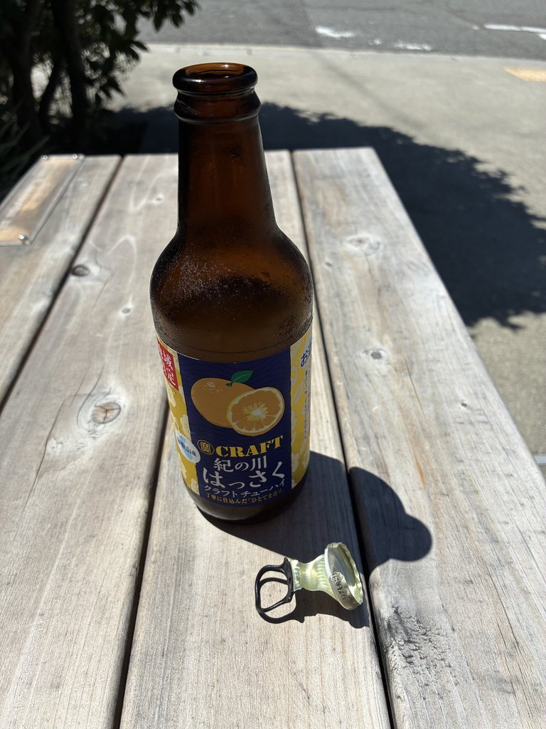 貴志駅前で買った紀の川はっさくのクラフトチューハイ
