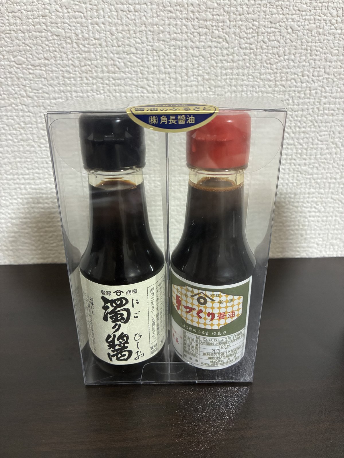 角長で買った100mlの2本セット。濁り醤と手づくり醤油です