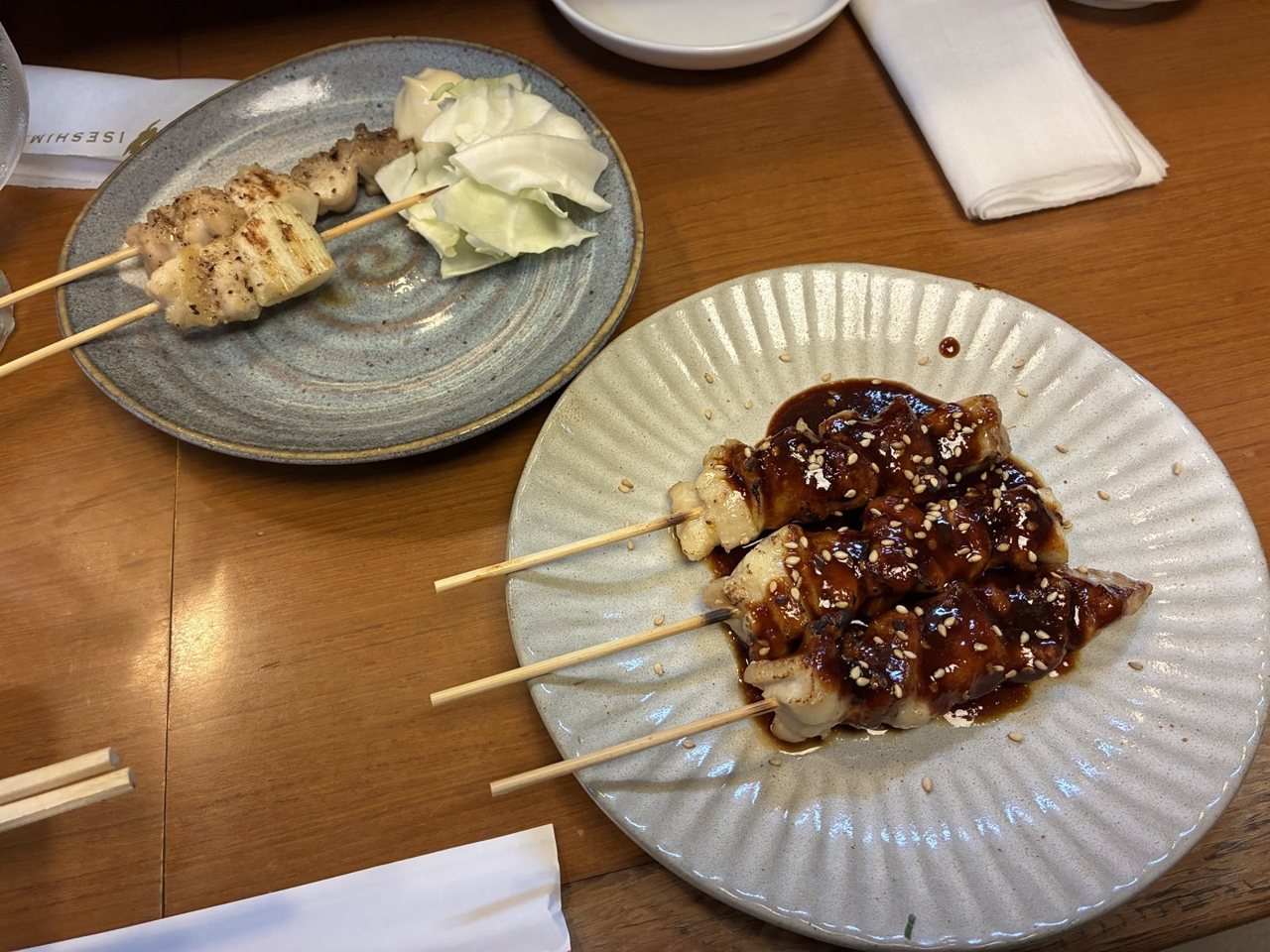鳥羽久兵衛の伊勢鶏のねぎまと味噌焼き
